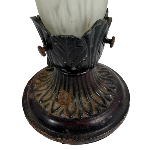 Blue Single Lily Tulip Gone With The Wind Frosted Lamp Desk Lamp 8.25" FLAW - Picture 8 of 11